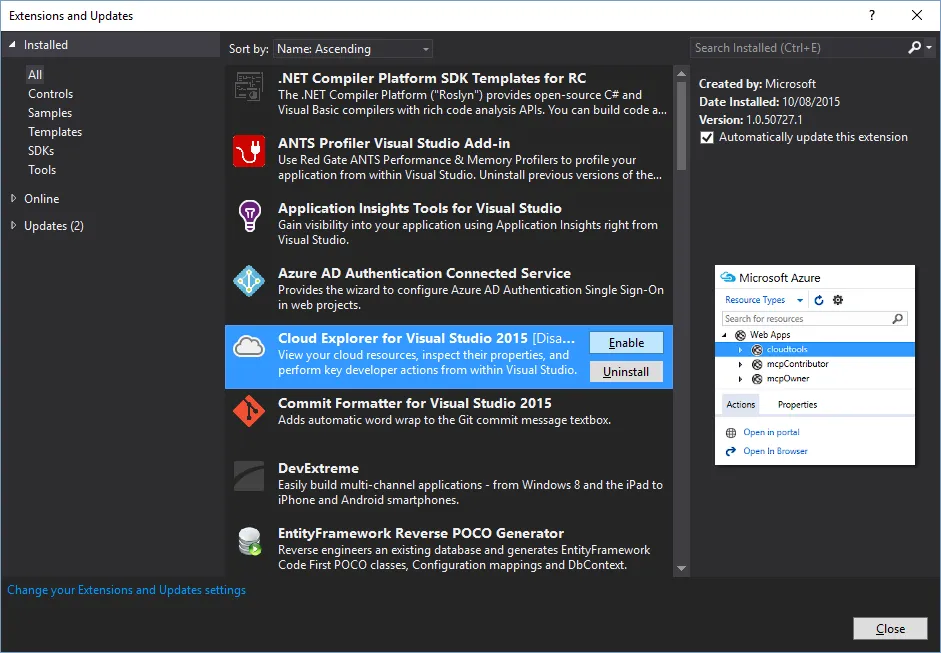Extensions and Updates 2