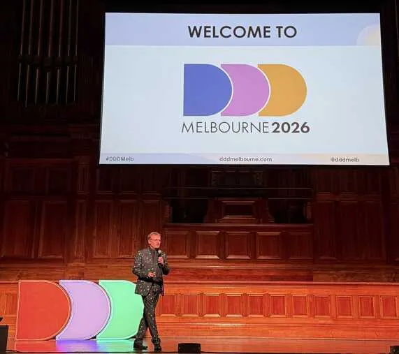 Lars Klint welcoming everyone to DDD