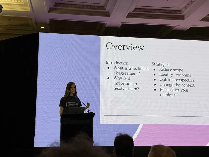 Max presenting with overview slide