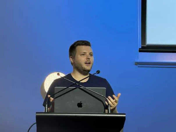 Callum Whyte presenting