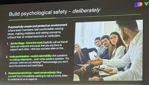 Slide: Build psychological safety - deliberately