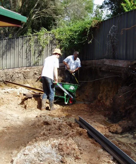 David bring another load of concrete for Geoff
