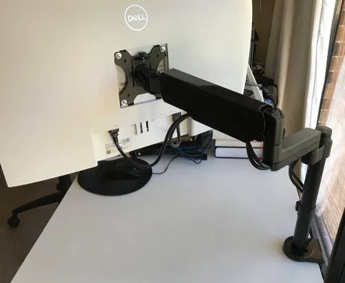 Monitor mounted on arm