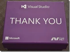 Visual Studio Thank You box