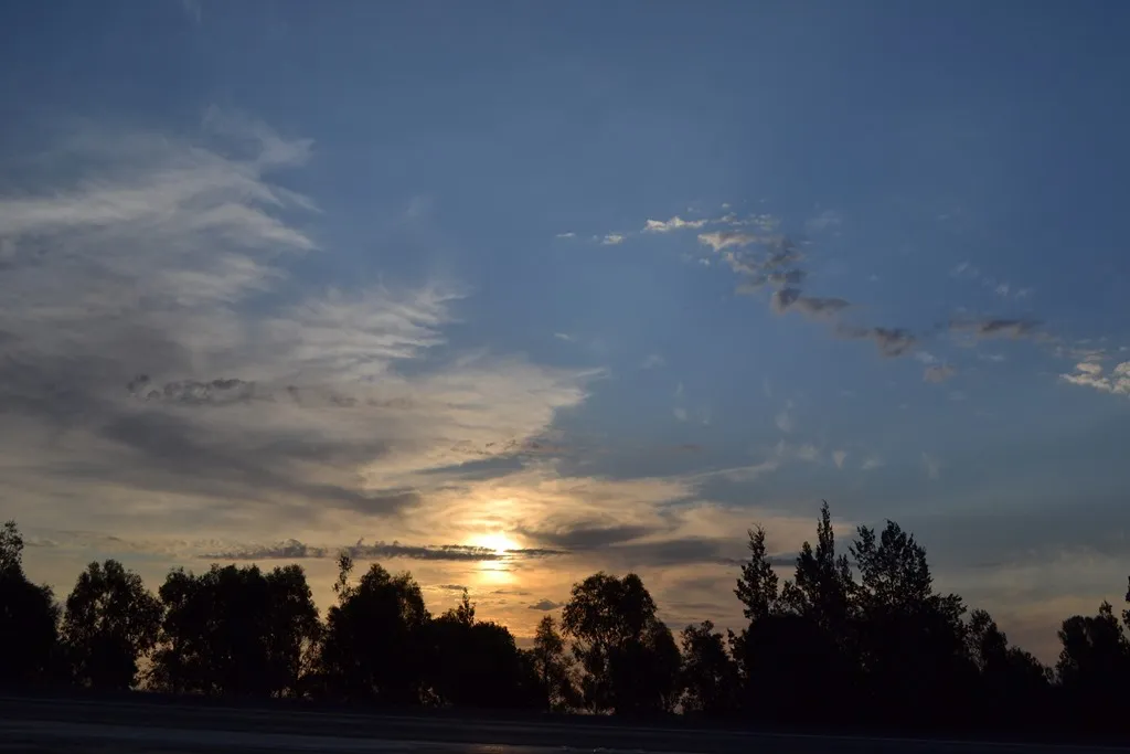 Sunset driving back to Adelaide