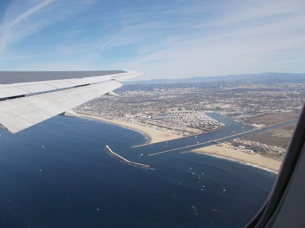 Looking back over Los Angeles beaches