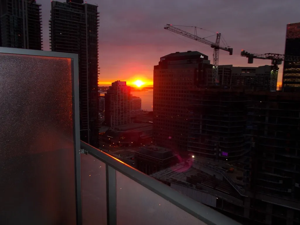 Sunrise view from apartment