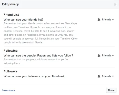 Facebook Friend Privacy