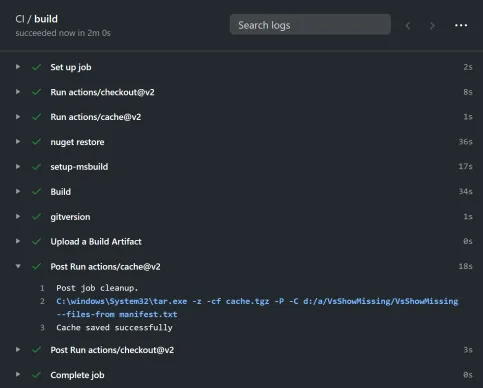 First build with cache