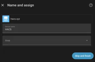 Screenshot of HA giving HACS device a name