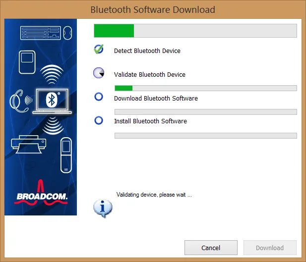 Broadcom Bluetooth Software Download application screenshot