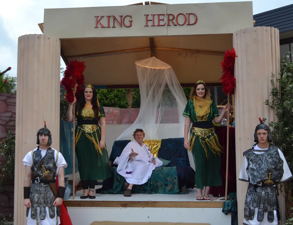 Actors being King Herod and his entourage