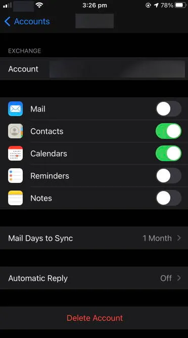 iOS Calendar settings