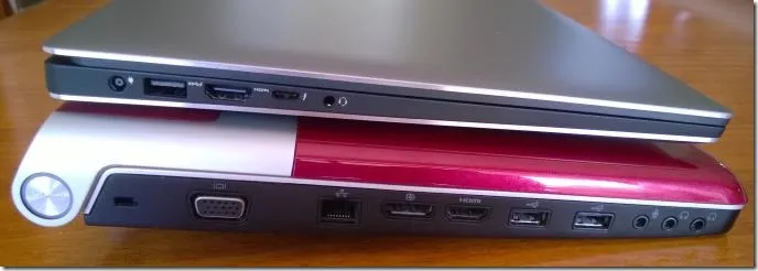 XPS 15 and 1645 - left side comparison