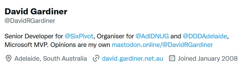 Twitter profile