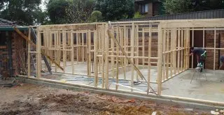 Builders also working on framing