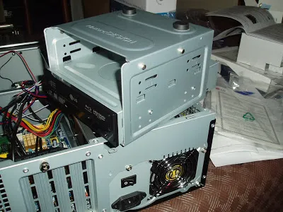 Blu-ray caddy sitting on top of main case