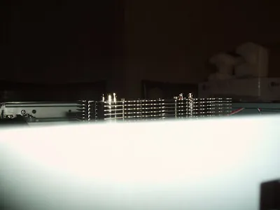 View across the top of the case, showing heatsink protruding above the desired height