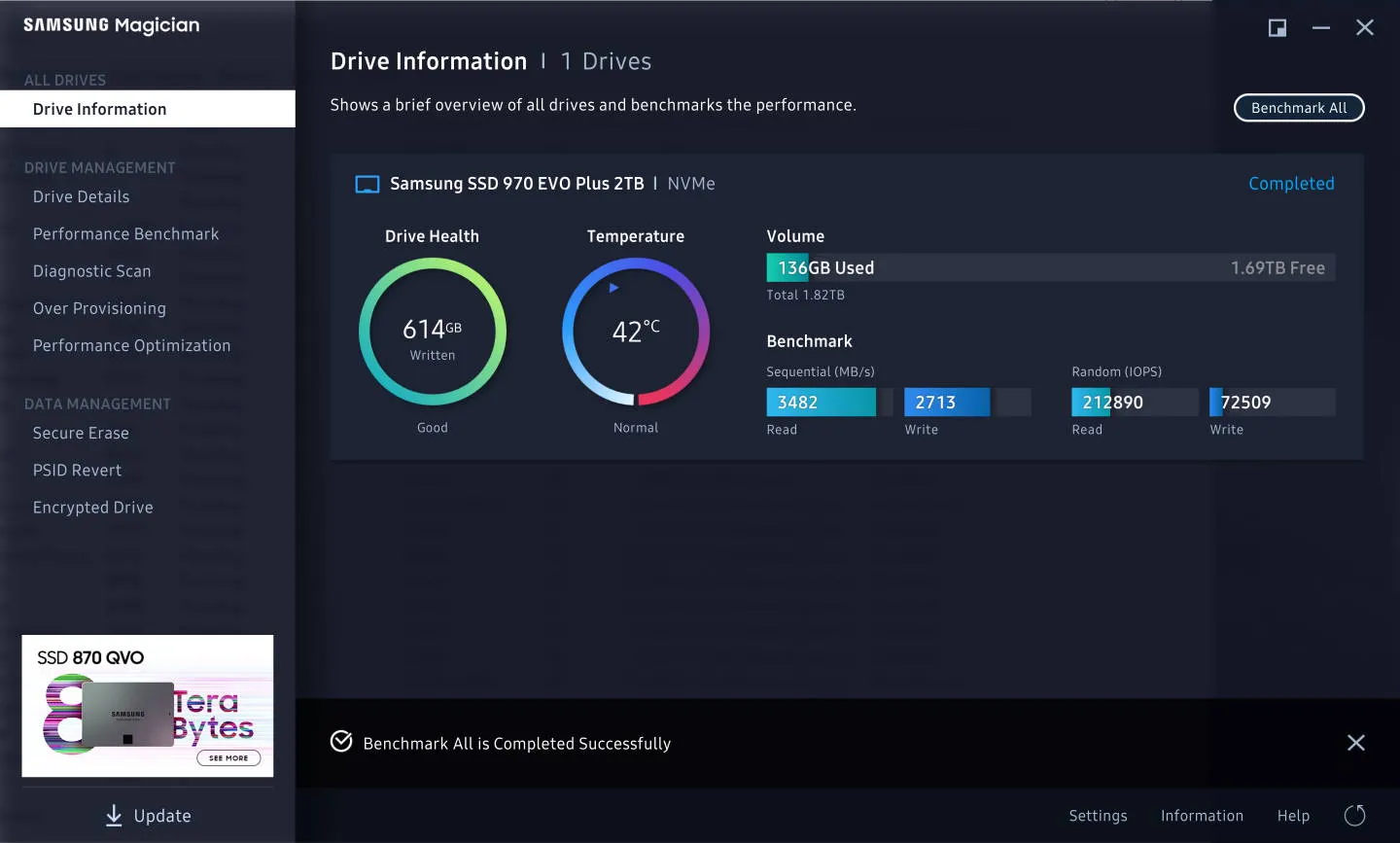 Samsung Magician benchmark