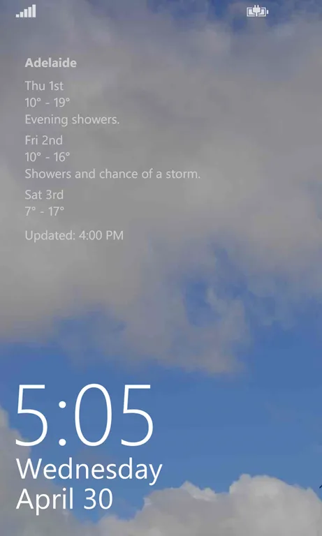 Aussie Forecast Lock Screen
