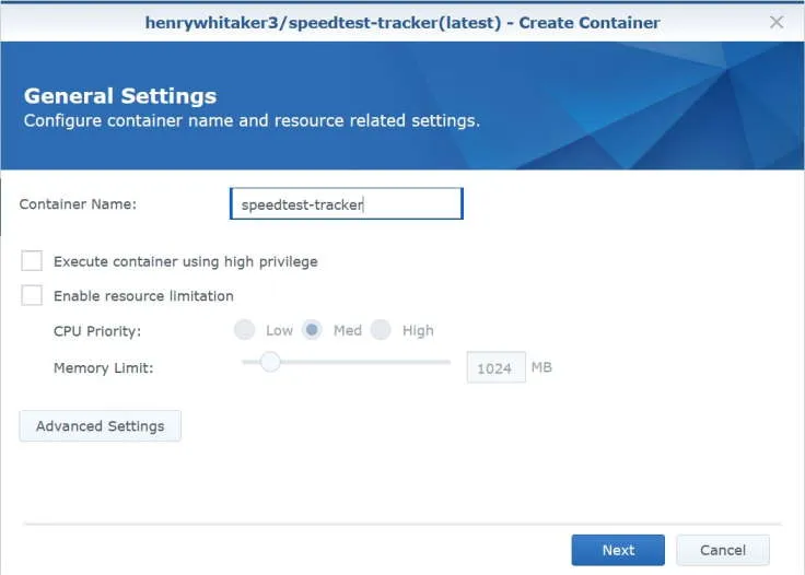 Create container