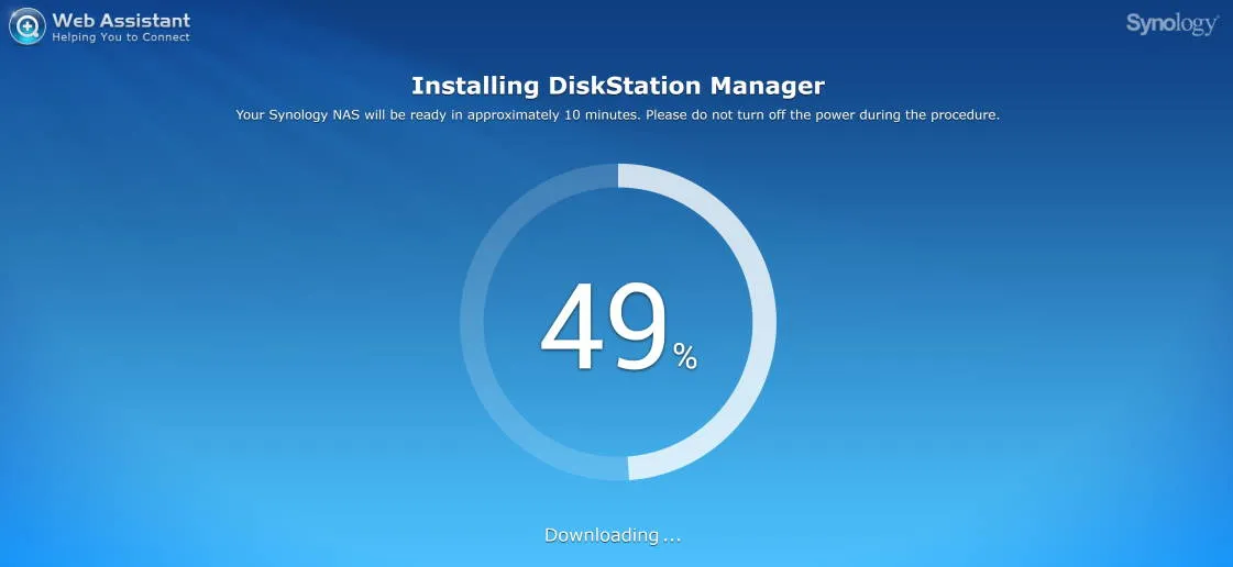 DSM install progress