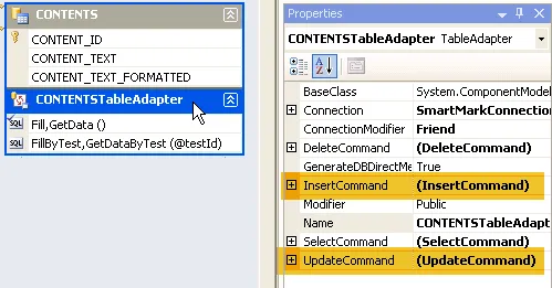 TableAdapter and Properties Window