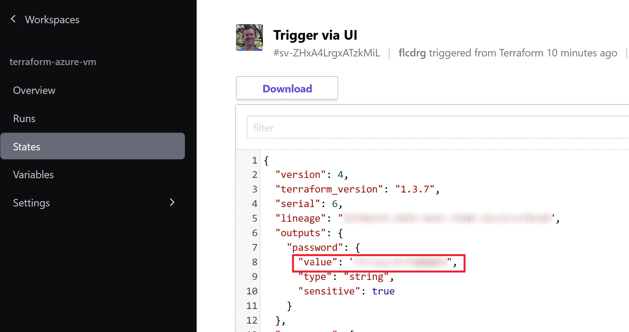 Terraform Cloud - Workspace state