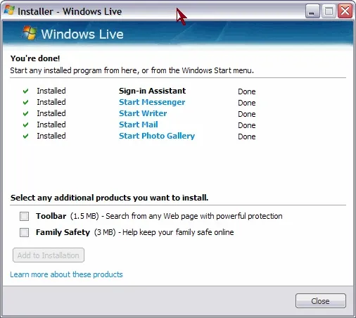 windows live installer