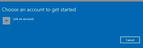 Screenshot of dialog "Choose an account to get started"