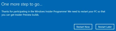 Screenshot of prompt to restart your computer