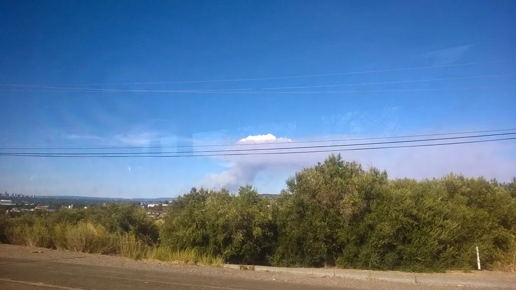 Smoke rising from bushfire