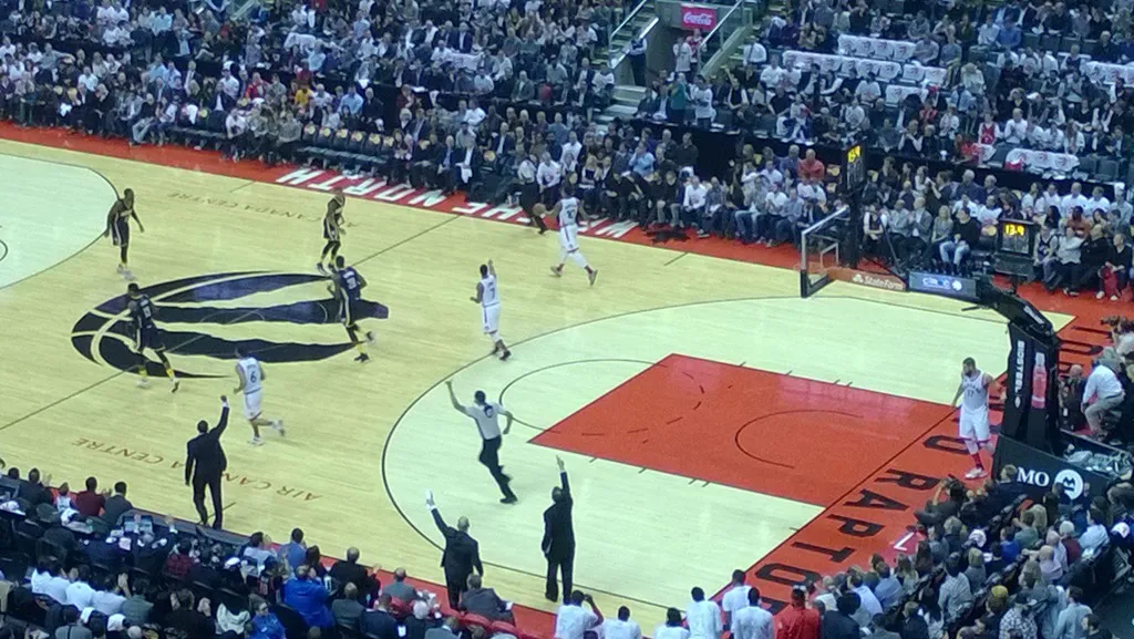 NBA Basketball game with Toronto Raptors playing Indiana Pacers