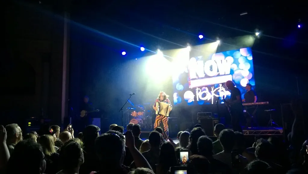 Al with piano accordion playing a polka
