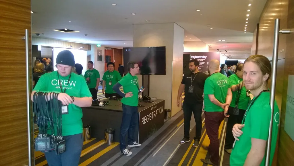 Volunteers at the registration desk