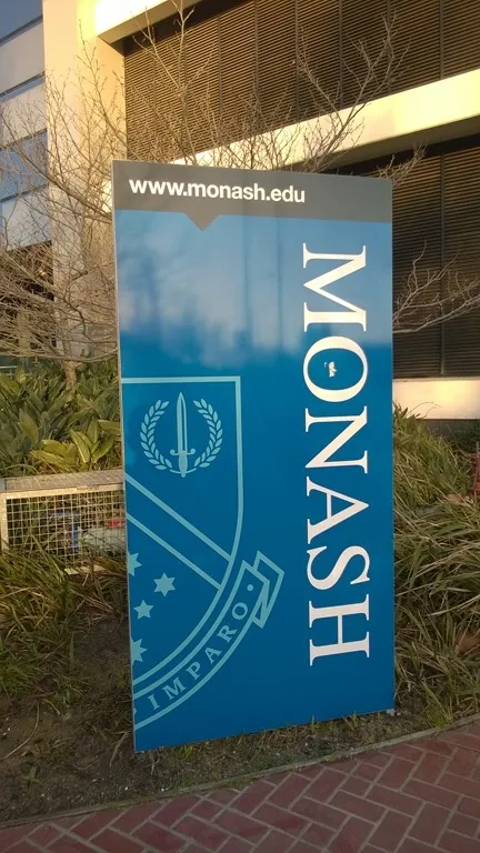 Sign for Monash University