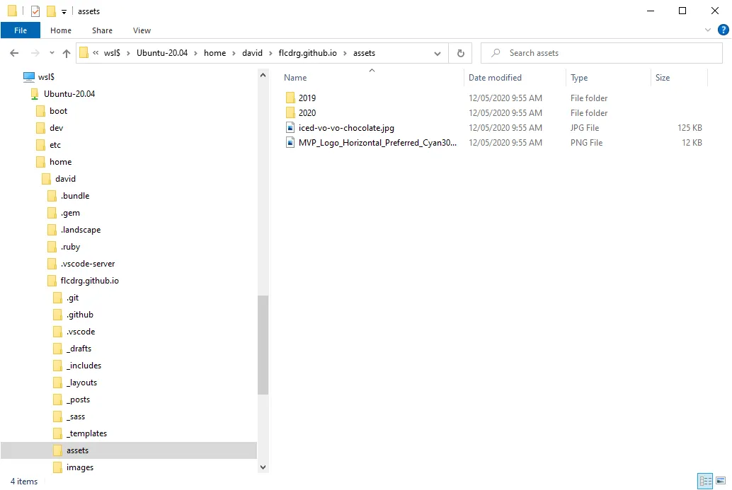 Windows Explorer in git repo in WSL2