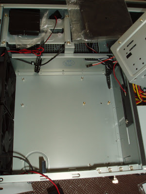 View inside computer case