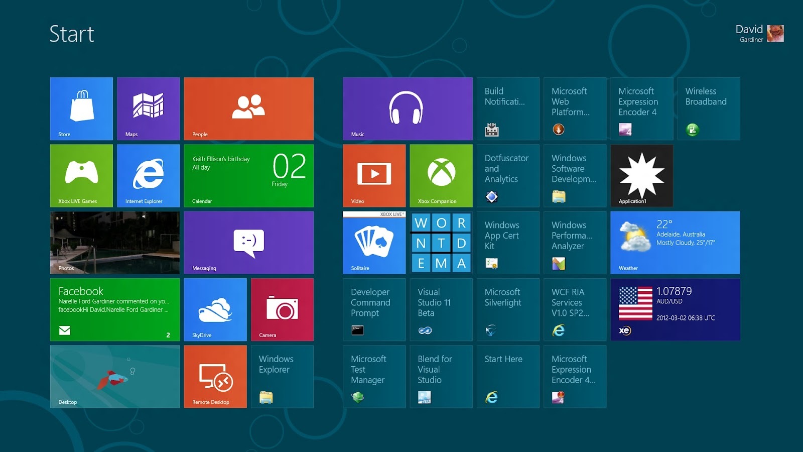 Windows 8 start menu