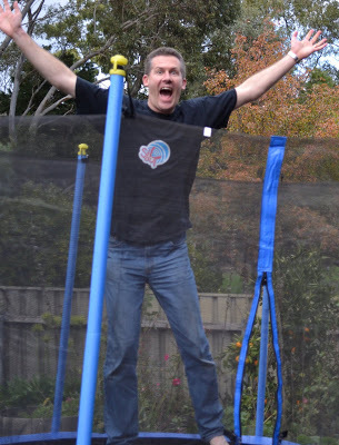 David jumping on a trampoline