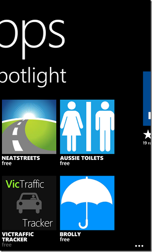 Screenshot of Windows Phone 8 Store