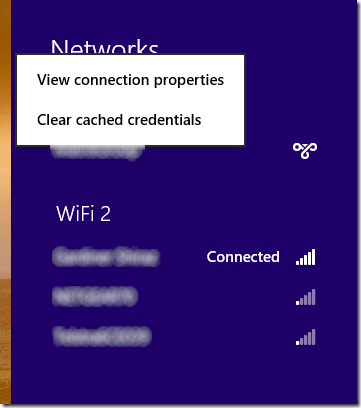 Windows 8 VPN context menu