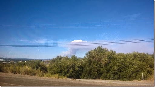 Smoke rising from bushfire