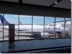 United Airlines plane at terminal