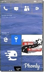 Windows Phone 10 Start Screen