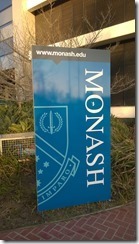 Sign for Monash University