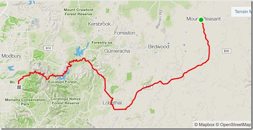 Map from Mt Pleasant to Campbelltown