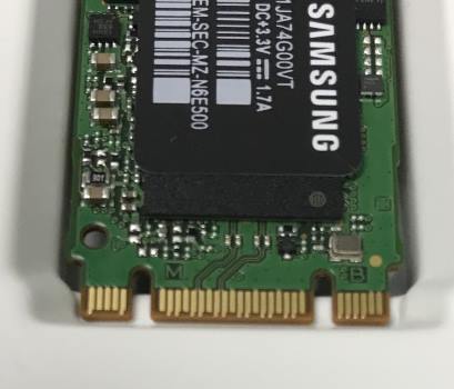 Showing edge connector of M.2 SSD