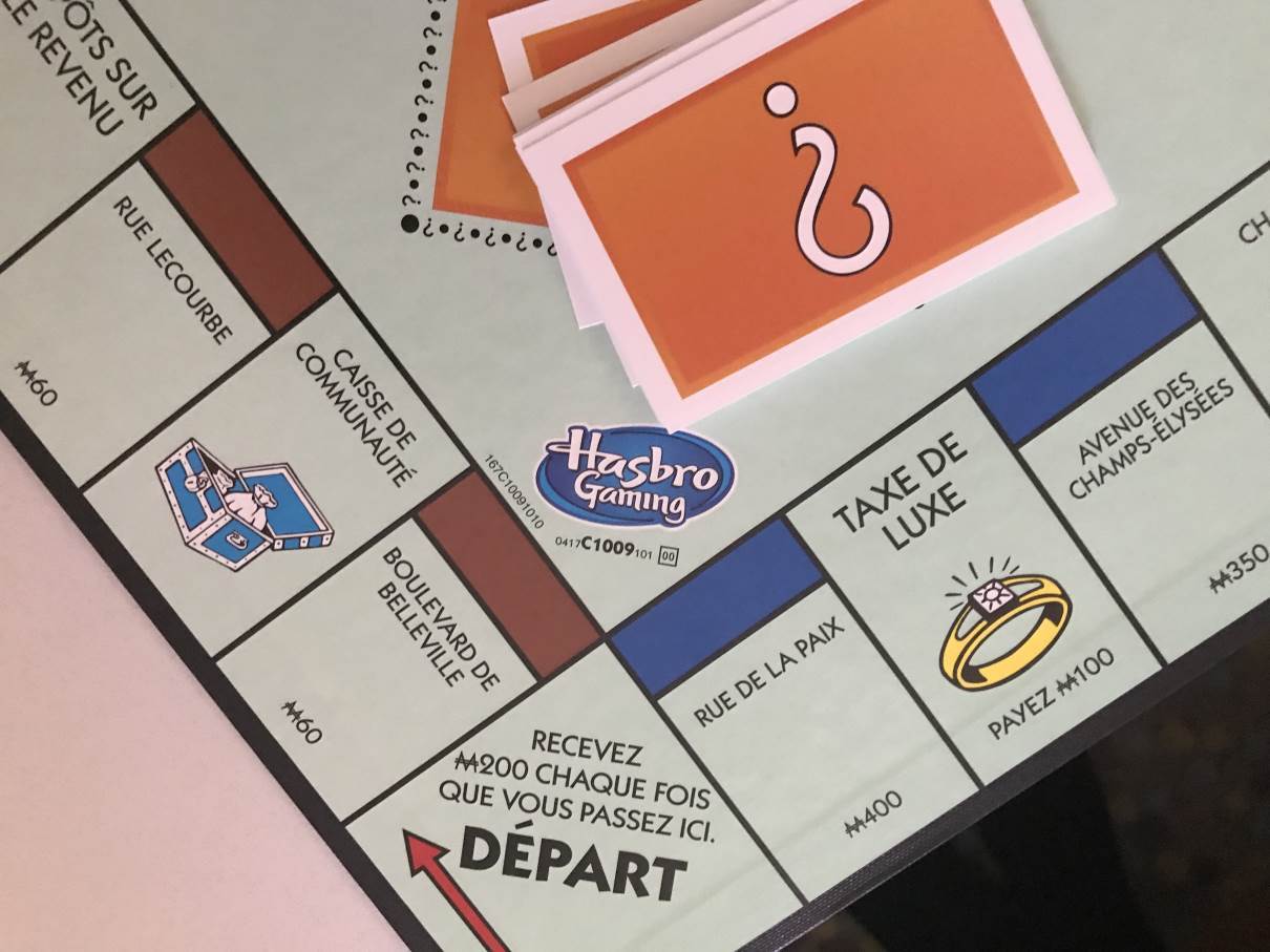 French monopoly game board