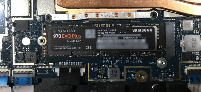 Samsung SSD inserted